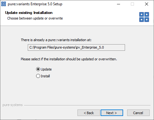 Choose Update Mode
