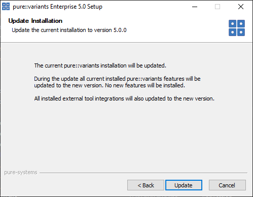 pure::variants Start Update