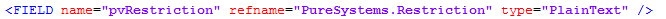 A XML configuration for pvRestriction field.