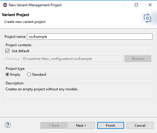 New pure::variants Project