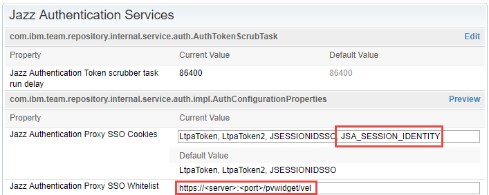 Jazz Authentication Proxy SSO Settings