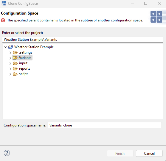 A Clone Configuration Space