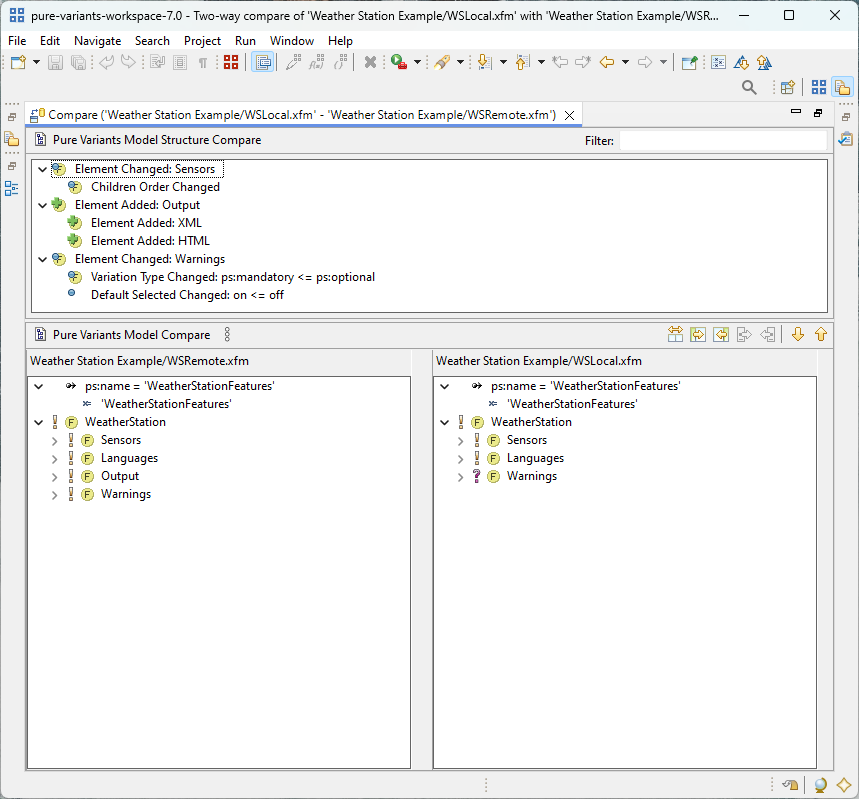 Model Compare Editor