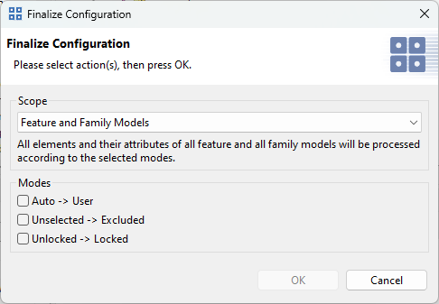 Finalize Configuration Dialog