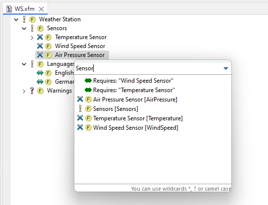 Quick Overview in a Feature Model