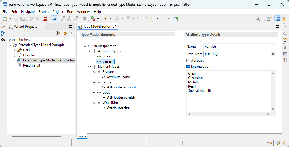 Type Model Editor Example