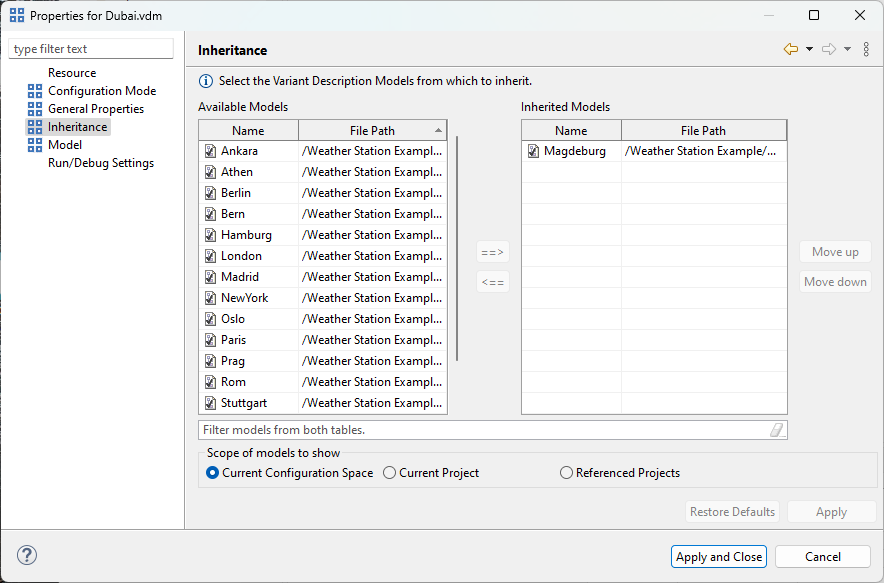 Variant Description Model Inheritance Page