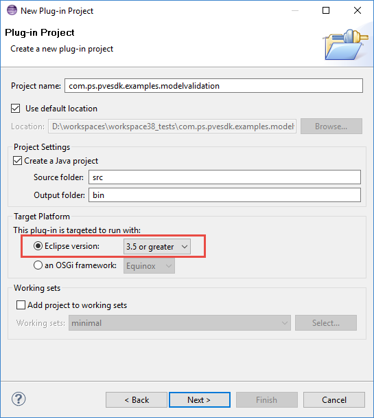 Plug-in Project Settings