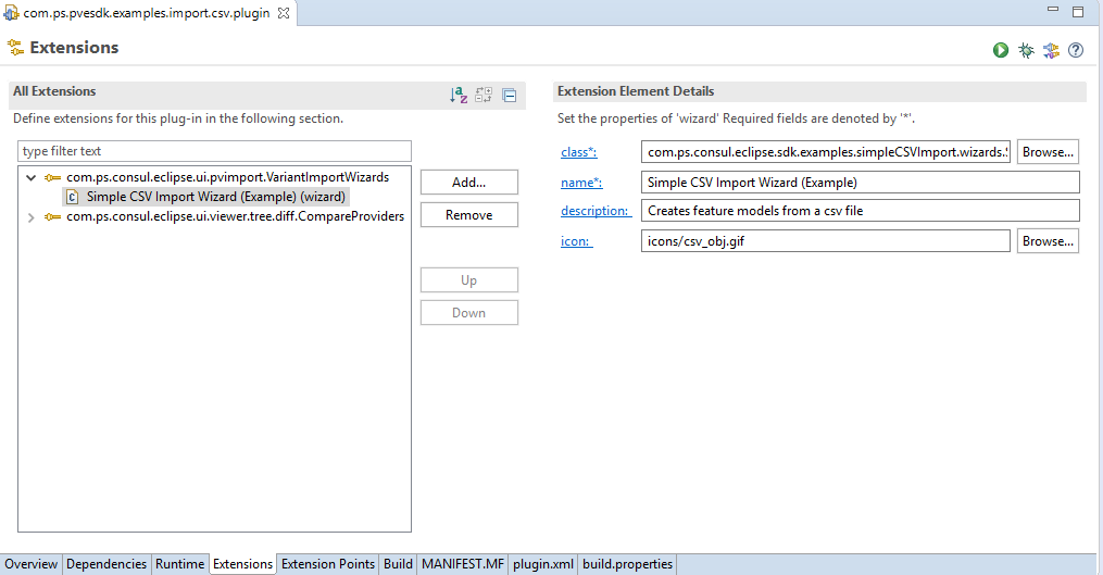 Adding the Import Wizard extension