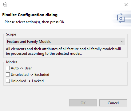 Finalize Configuration Dialog