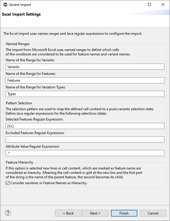 Select Pattern for feature Selection