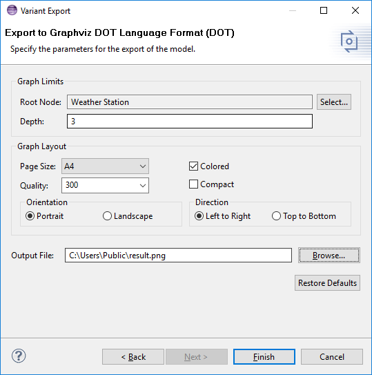 Directed graph export example