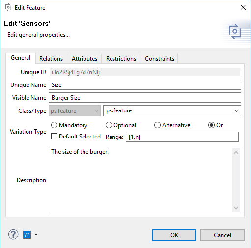 Feature Model Element Properties