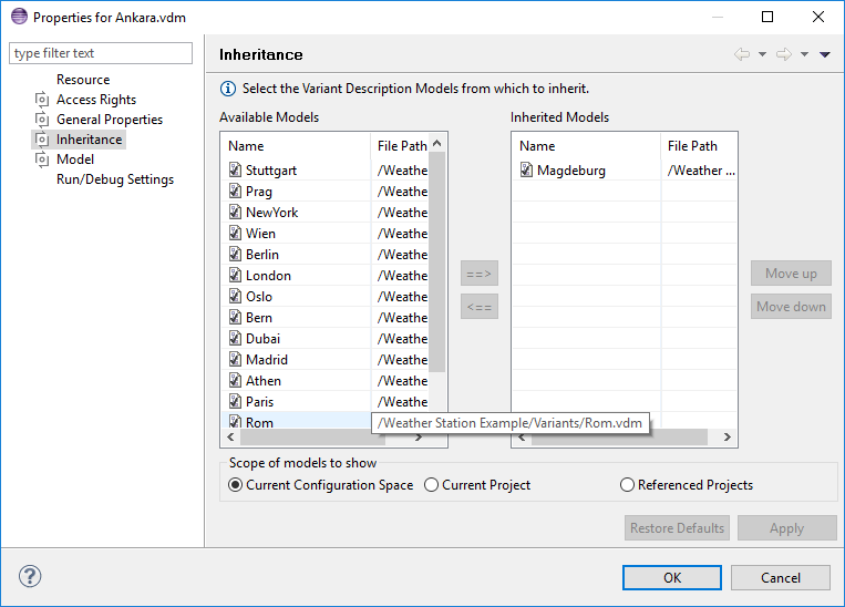 Variant Description Model Inheritance Page