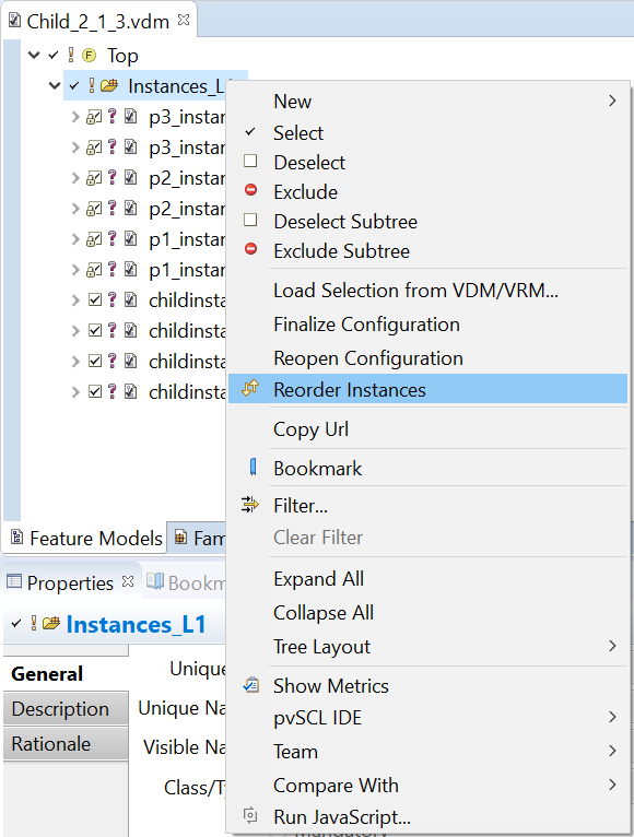 Reorder Reused Variant Description Models