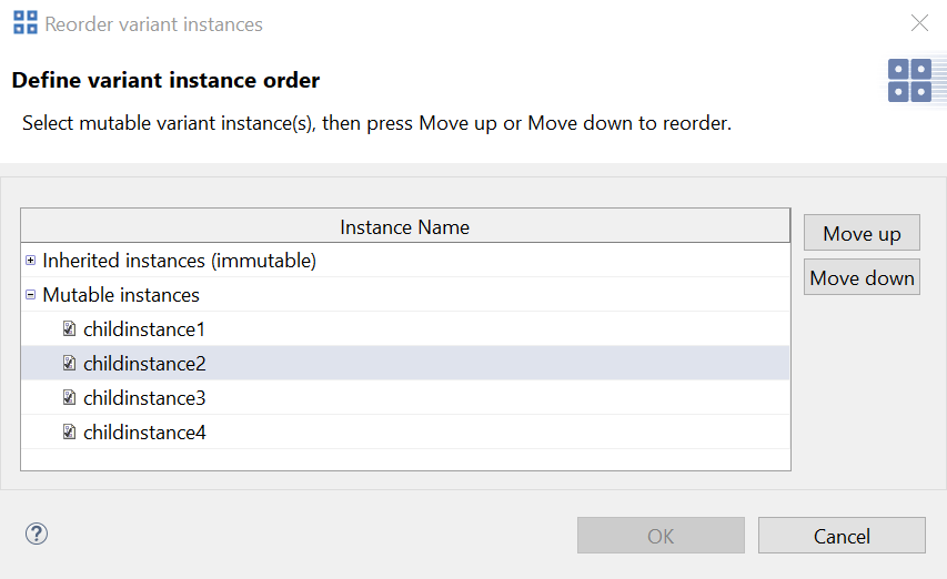 Reorder Instances Dialog