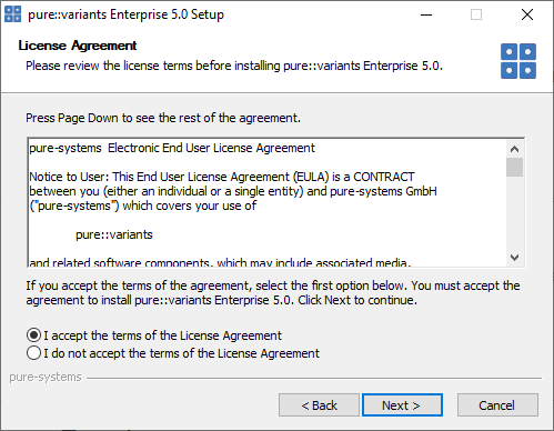 Setup Pure Variants Desktop Client License