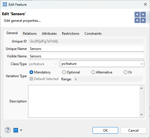 Feature Model Element Properties