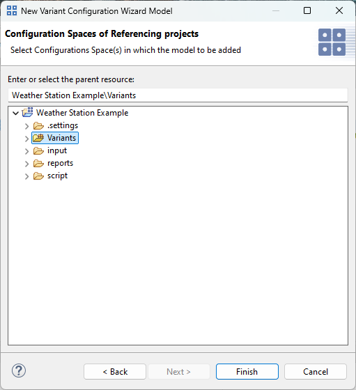 Add the new Variant Configuration Model to Configuration Spaces