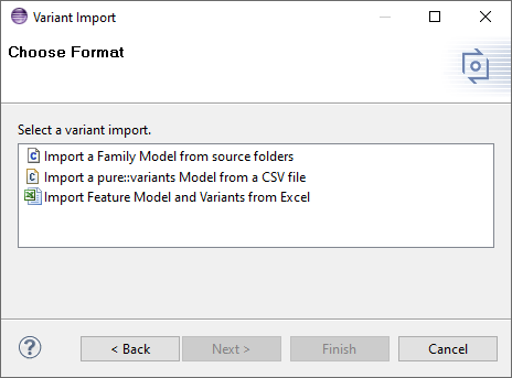 Select Variant Import Format