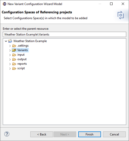 Add the new Variant Configuration Model to Configuration Spaces