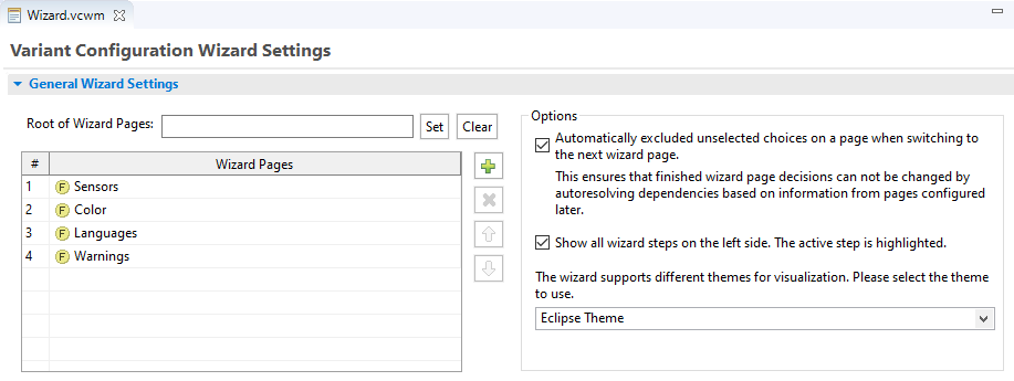 VCWM Editor General Settings Section
