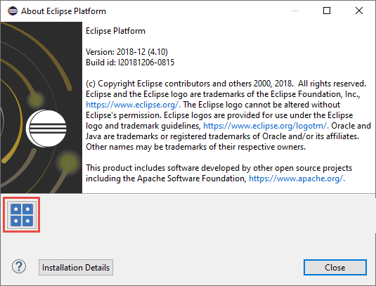 Eclipse About Dialog